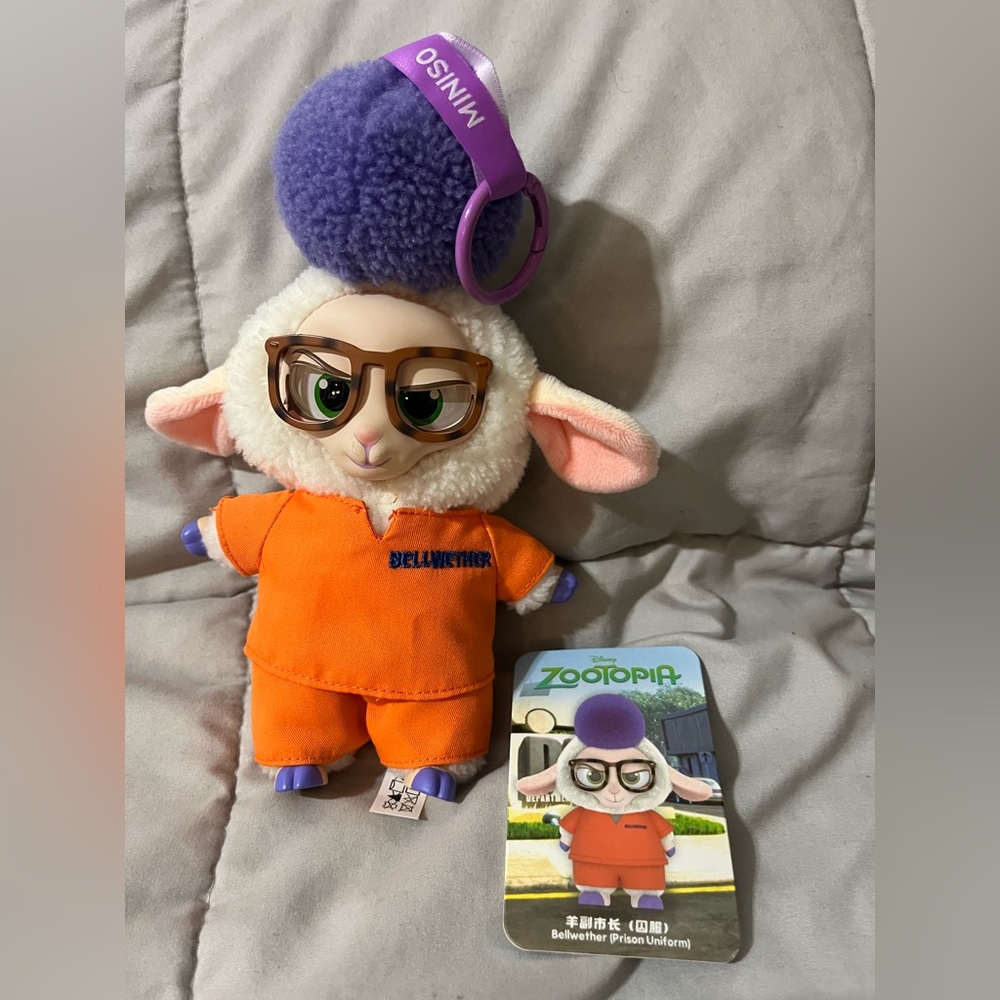 Zootopia Plush Bag Charm - Prisoner Bellwether (Miniso)